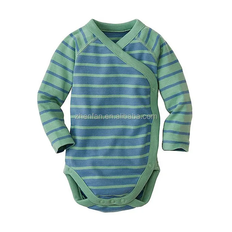 
100%cotton stripe baby boy long sleeve romper 