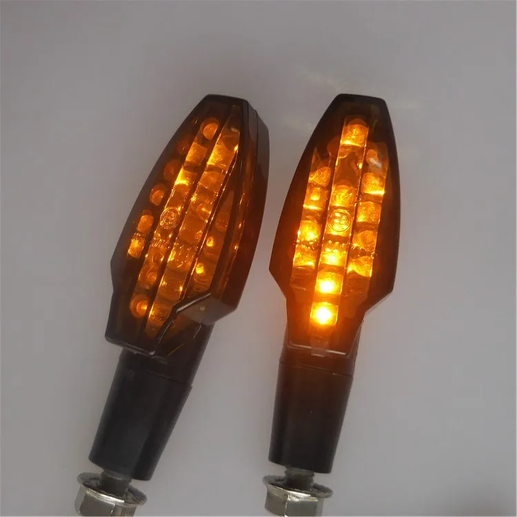16 LED Motorbike Motorcycle Turn Signal Light Indicator Amber Blinker Flashing Lamp Scooter Cornering Direction Indicators Smoke
