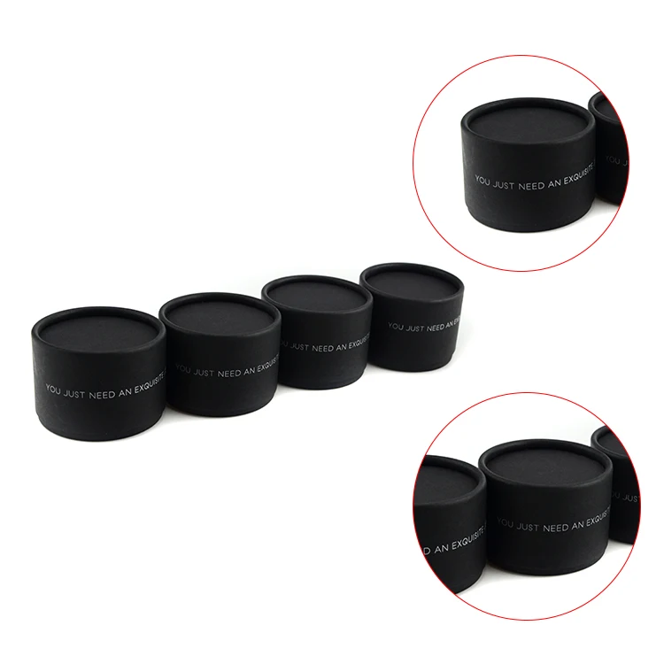 2017 Hot sale black round paper boxes cardboard cylinder box with lids