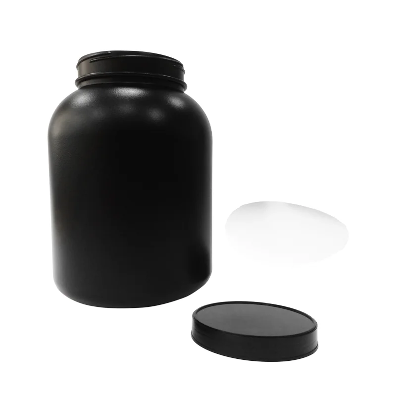 Black Wholesale Protein Powder HDPE Plastic Bottle Can