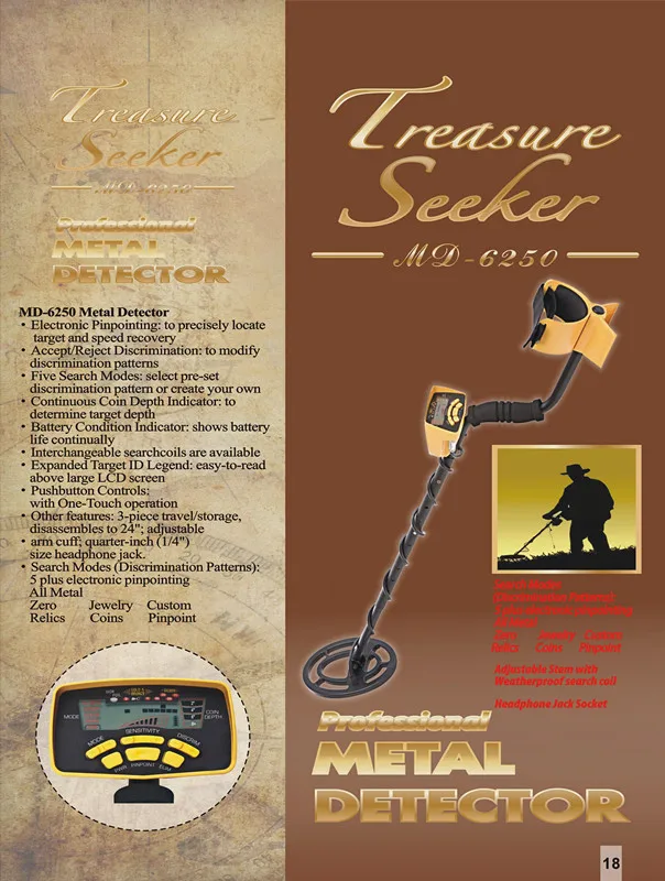 Детектор металла глубокой цели подземный стрельбы монетки и звероловства золотого самородка