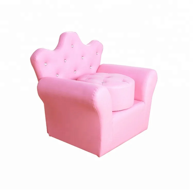 Crystal Crown Sofa with Ottoman Lovely Sofa Set for Girls