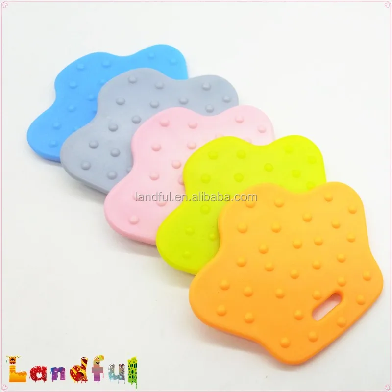 
Yellow Spotted Duck Feet Shape Baby Toy Insert Baby Teething Toddler 