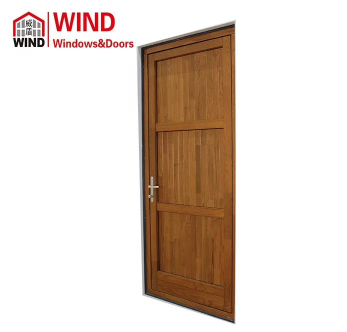 WIND 2019 latest design copper wood door automatic window with fingerprint smart door lock