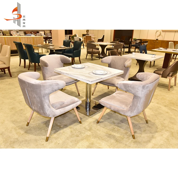 6 Piece french dining room sets modern hotel restaurant indoor dining room table furniture set