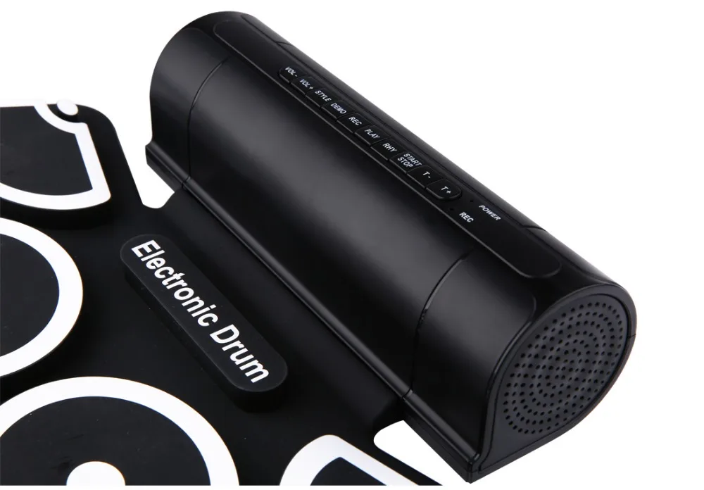 Roll-Up Drum Kit with Built-in Speaker Foot Pedals, Drumsticks, and Power Supply Foldable Portable Electronic Drum Set