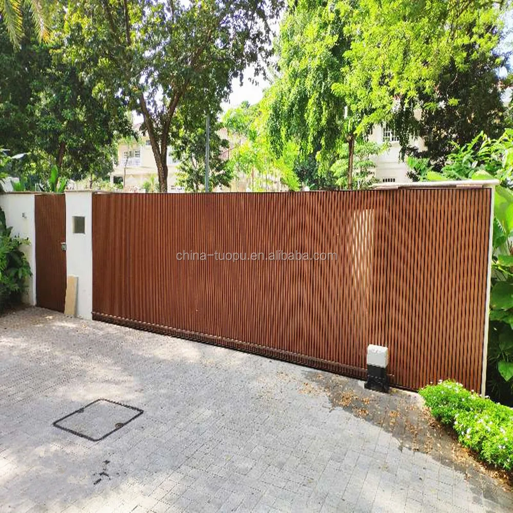 
Wooden Grain Timber Veneer Aluminium Profile Facade For Main Door 