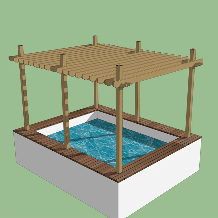 Easy assemble outdoor home and garden waterproof WPC composite wood pergola