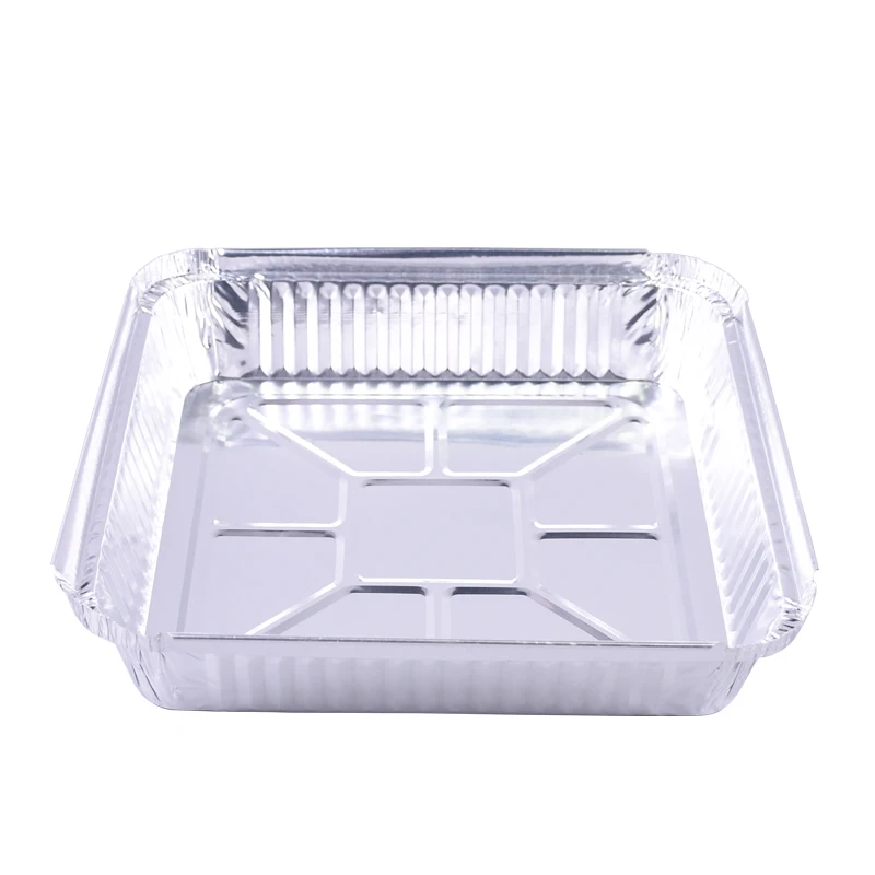 Квадратный алюминиевый контейнер с крышкой для упаковки продуктов