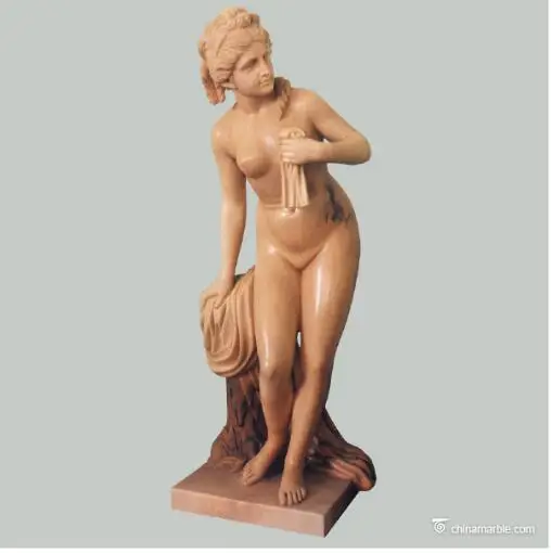 bathing woman statue/stone female statue/young girl stone statue
