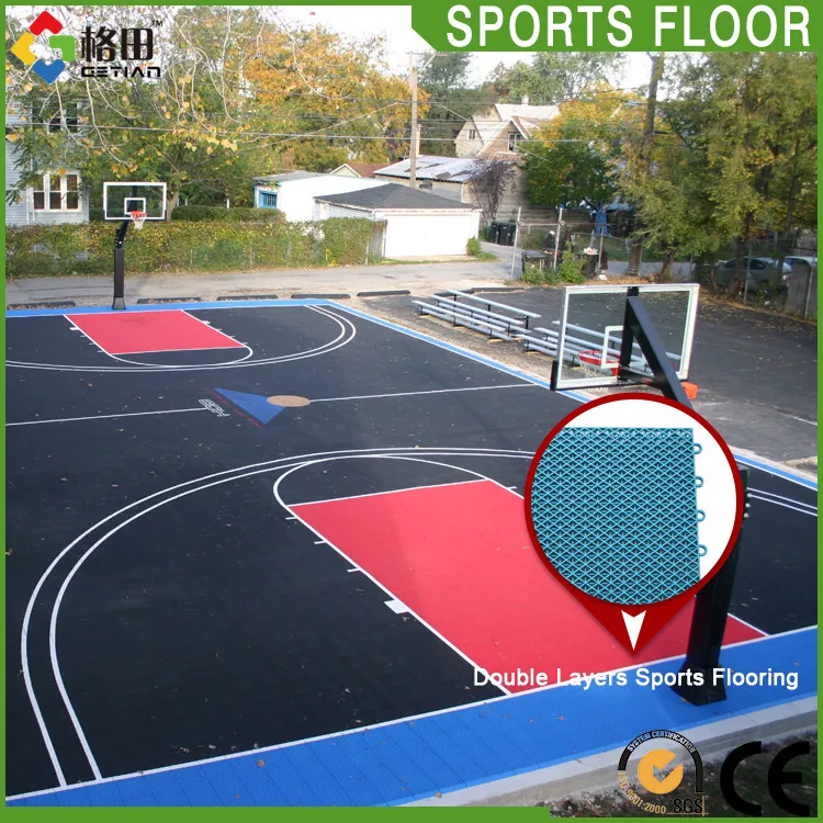 Guangzhou factory supply pp interlocking sport tile for basketball courts