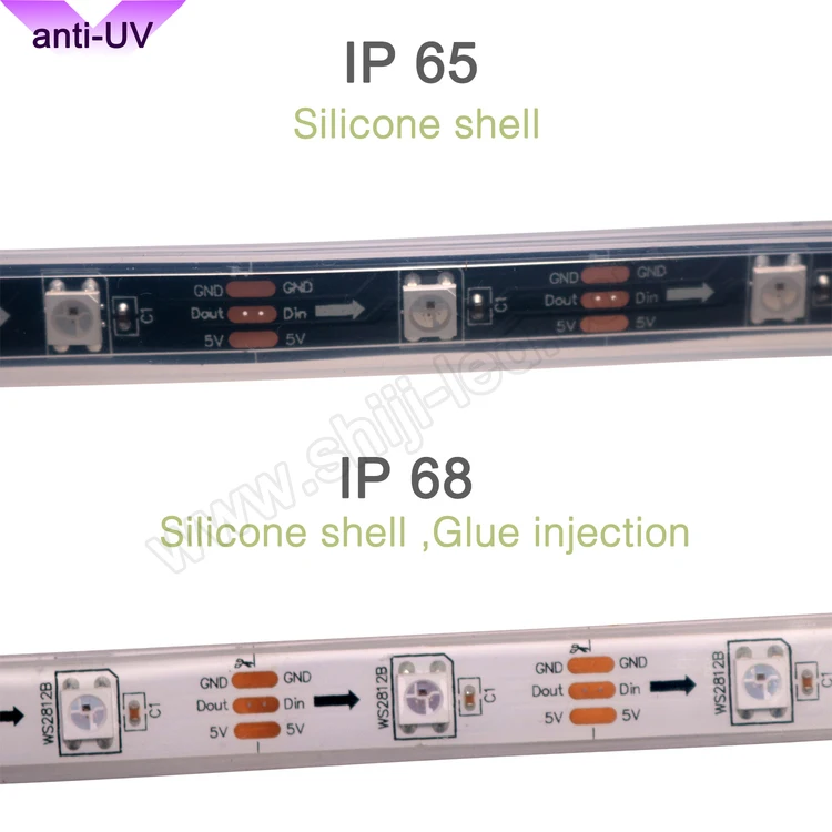 sk6812 ws2812b addressable digital Programmable rgb led pixel strip 5V 30leds 5050 outdoor decoration Waterproof pixel led strip