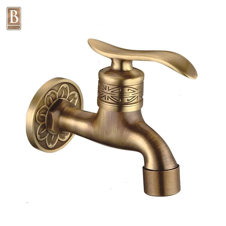 
European Style Royal Wall Mounted Antique Brass Bibcock Wash Machine Water Tap  (60818264562)
