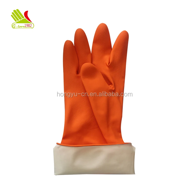 35g dipped lined latex rubber household cleaning gloves