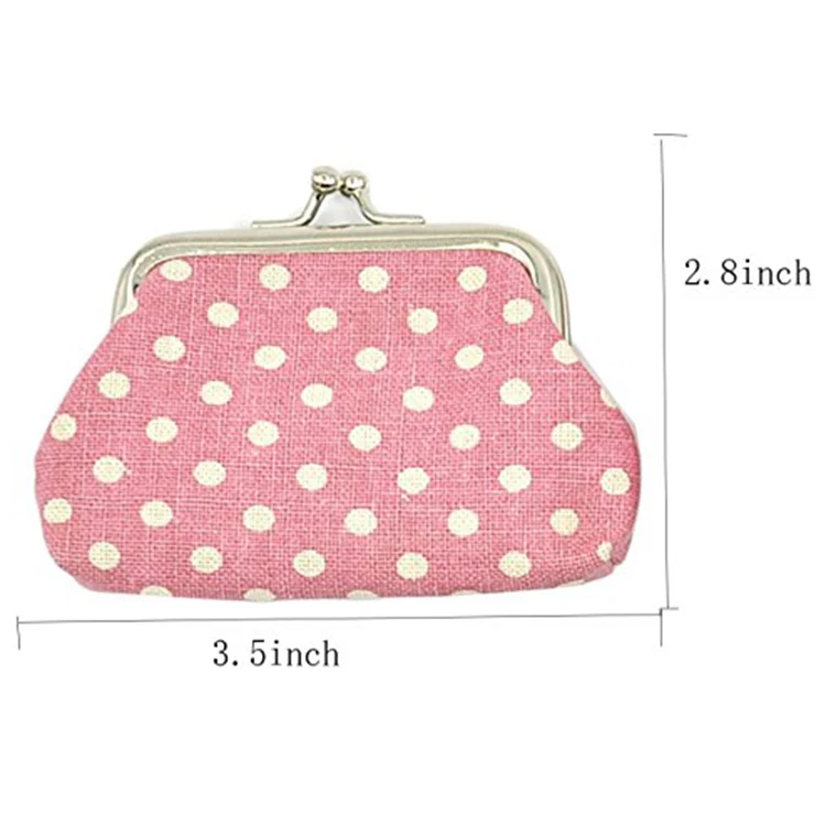 Coin Pouch Purse Canvas Gift Jewelry Pouch Clasp Closure Wallet