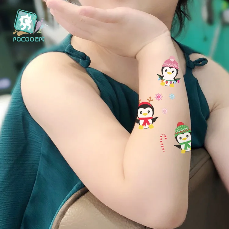 Cartoon Waterproof Stickers,Cute Penguin Latest Design Animal Tattoo Stickers Temporary Children Tattoo Sticker For Promotion