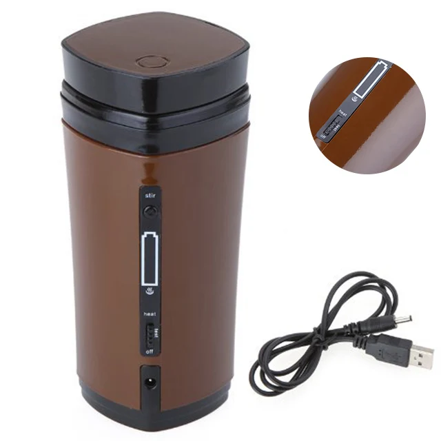 Rechargeable USB Powered Coffee Tea Cup Mug Warmer Automatic Stirring