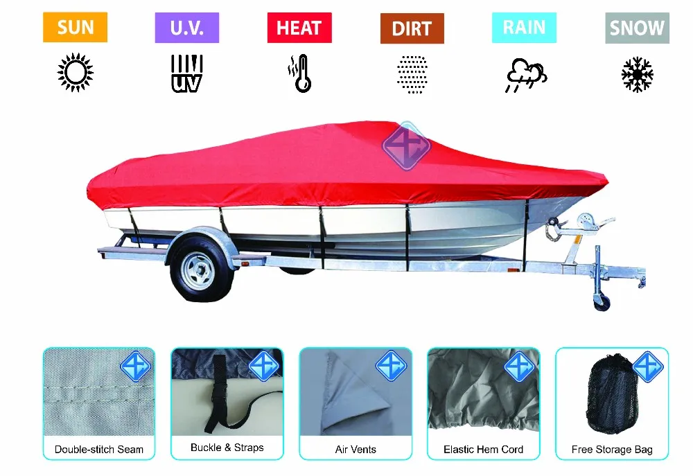 300D Boat Cover - Burgundy 2