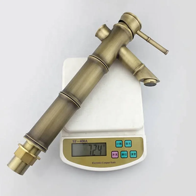 
Retro Style Bamboo Shape Tall Body Faucet Single Hole Wash Basin Mixer Tap 