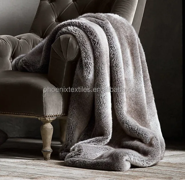 Стильное мягкое покрывало из искусственного меха для дома оптом