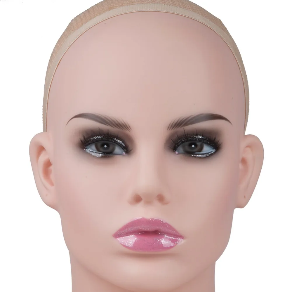 
L7 Mannequin Realistic Female Black Mannequin Head Bust for Wig Display 