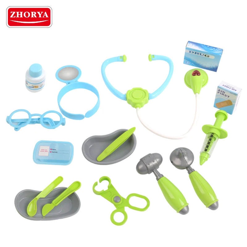 Zhorya 16 pcs play set medical kit plastic doctor toy set for kids