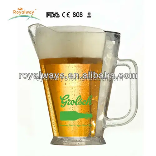 High quality 1.5L clear plastic ice Beer Jug, Beer pitcher