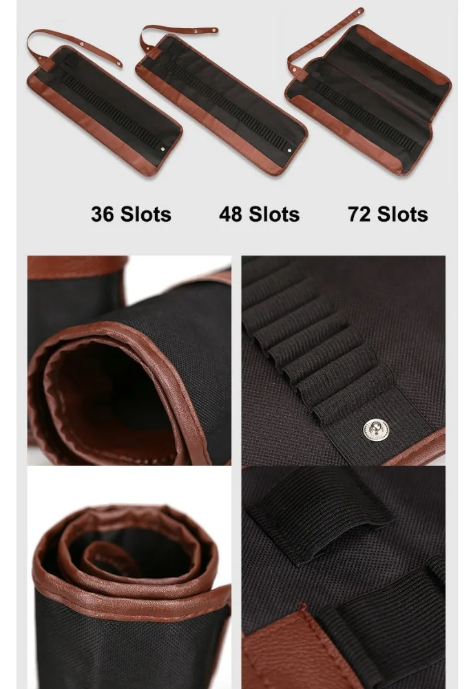 Мультифункциональные холстяные обертка скатать, пакет для канцелярских товаров Набор цветных карандашей 36/48/72 слотов для карт путешествия рисования закатывающиеся пенал