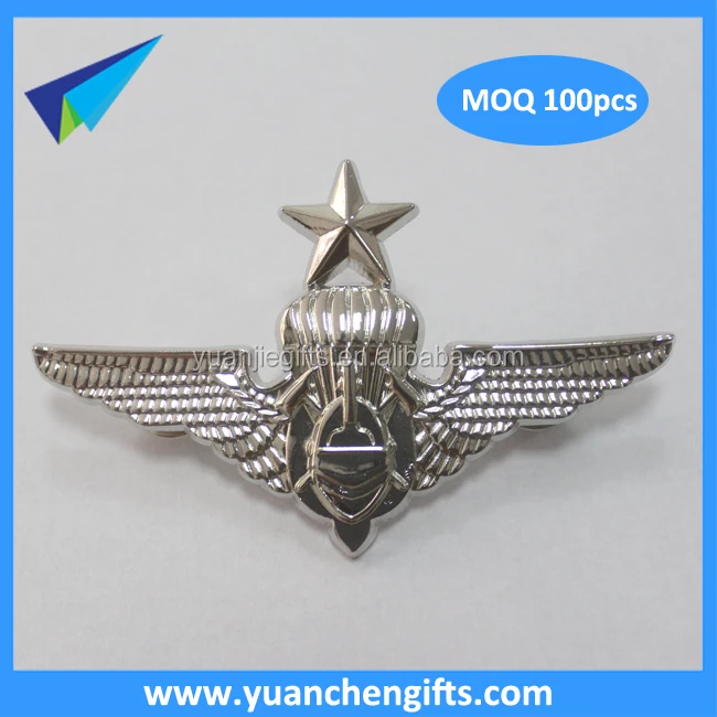 High quality Dubai metal gold eagle badge with safety pin
