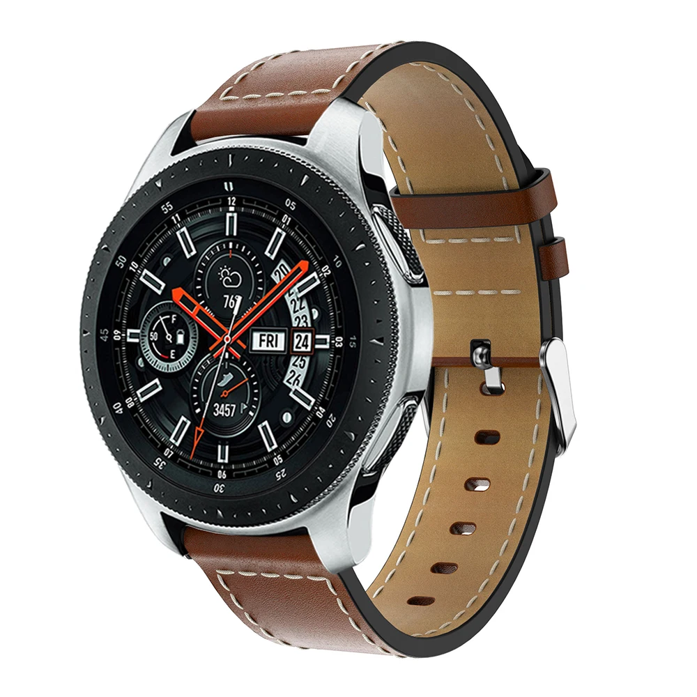 22mm Quick Install Genuine Leather Watch Strap For Samsung Gear S3 Galaxy Watch 46mm Leather Band