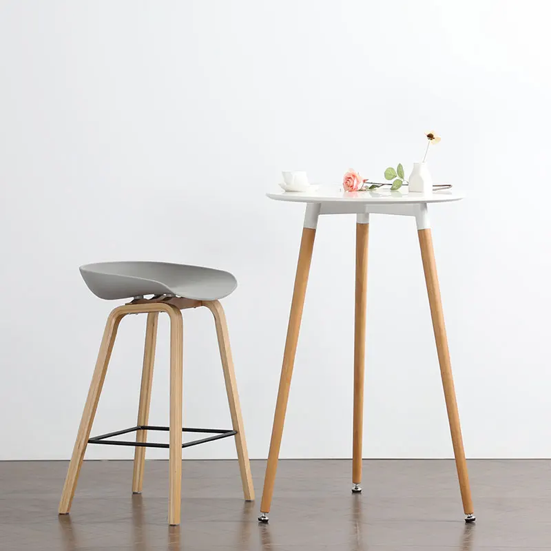 
Stylish solid wooden leg home hotel living room cafe bar furniture modern and useful cheap breakfast pub table 