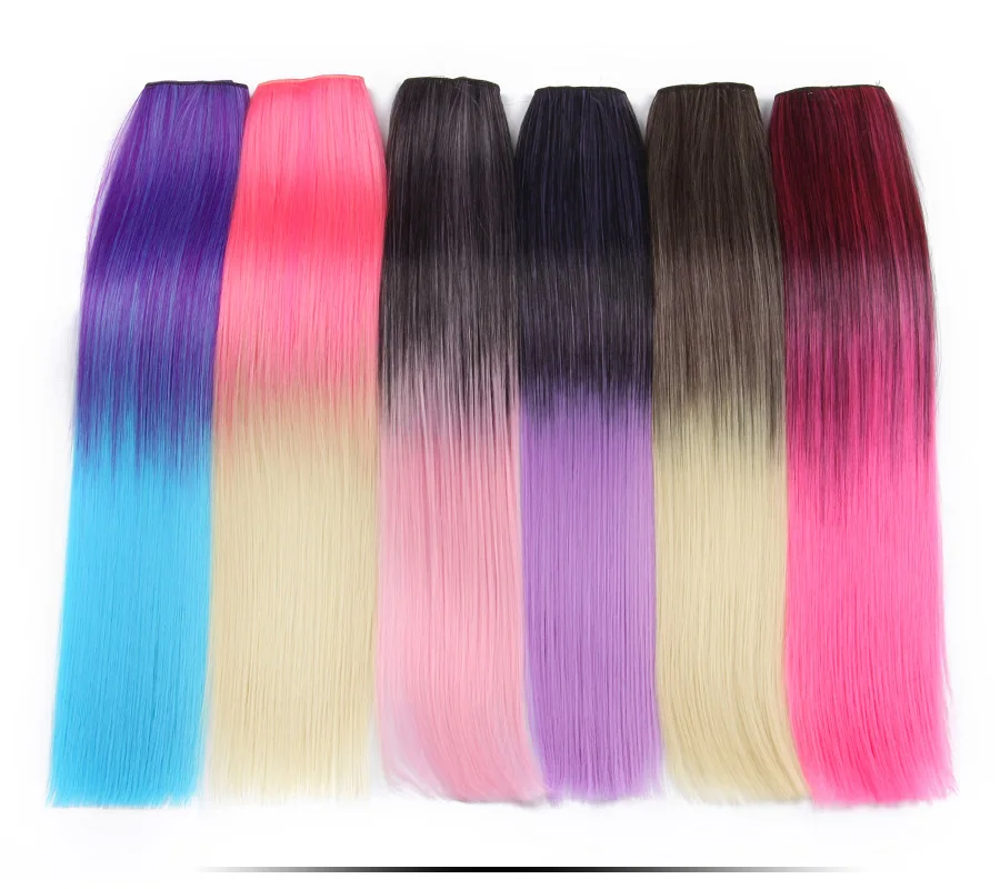 AliLeader, лидер продаж, оптовая цена, Длинные прямые зажимы для наращивания волос, 22 дюйма, 120 г, синтетические 5 зажимов для наращивания волос