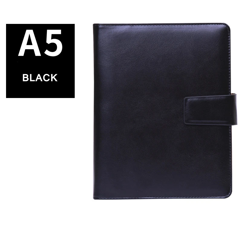 6 ring notebook A5 PU leather college diary with pockets and phone holder