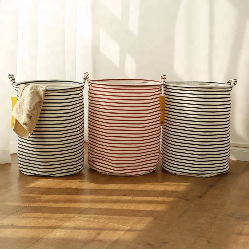 Stripe Large Storage Basket Laundry Basket Covers