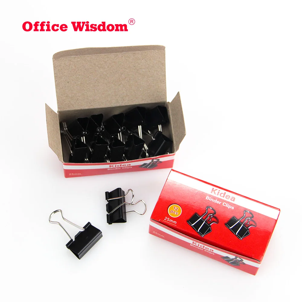 Black Metal Binder Clips 15 19 25 32 41 51mm Notes Letter Paper Clip Securing clip