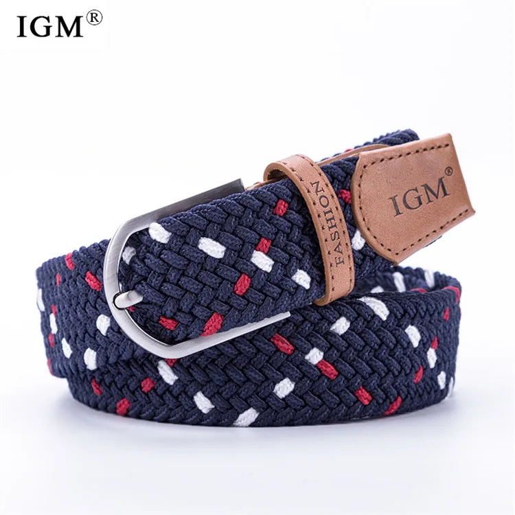 Casual mens woven stretch belts canvas web belts canvas fabric woven belt