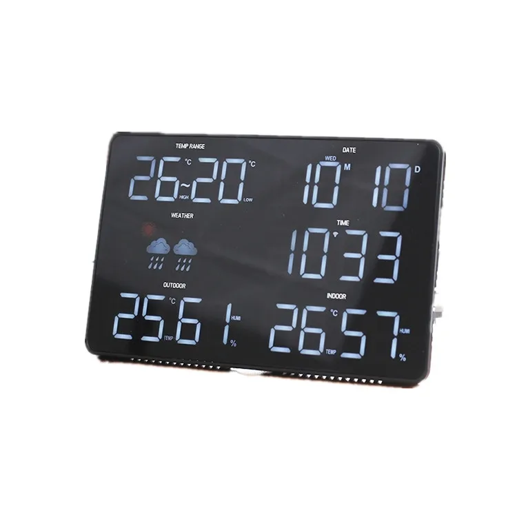 Smart LED Digital Wall Clock with Weather Forecast
