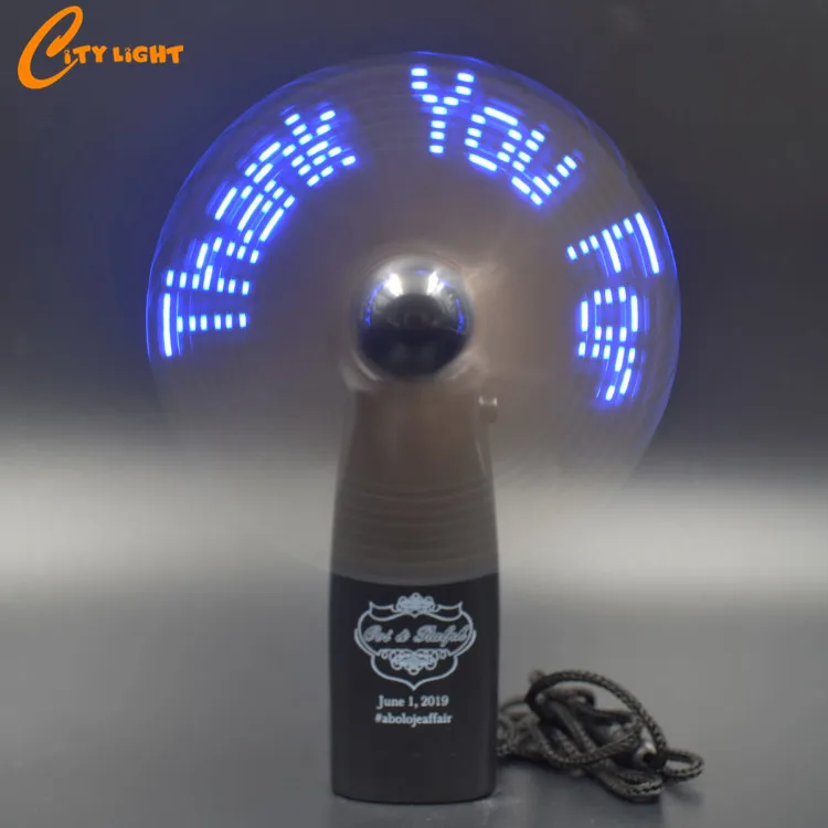 Портативный ручной вентилятор на свадьбу, День Святого Валентина, под заказ, светодиодный ручной мини-вентилятор