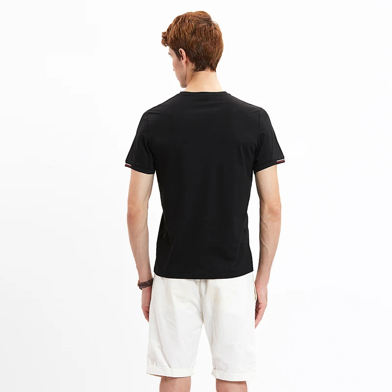 
100% mercerized cotton blank solid color print custom plain T-shirt 