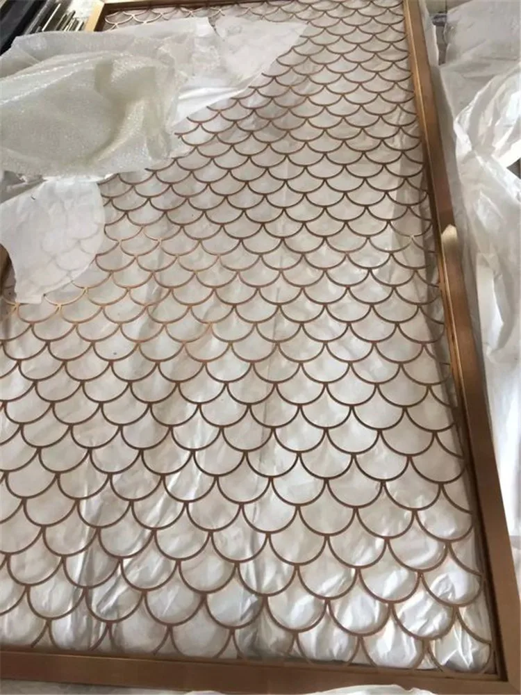 brass color brush surface stainless steel decorative screen laser cut wall panel for hotel restaurant decoration