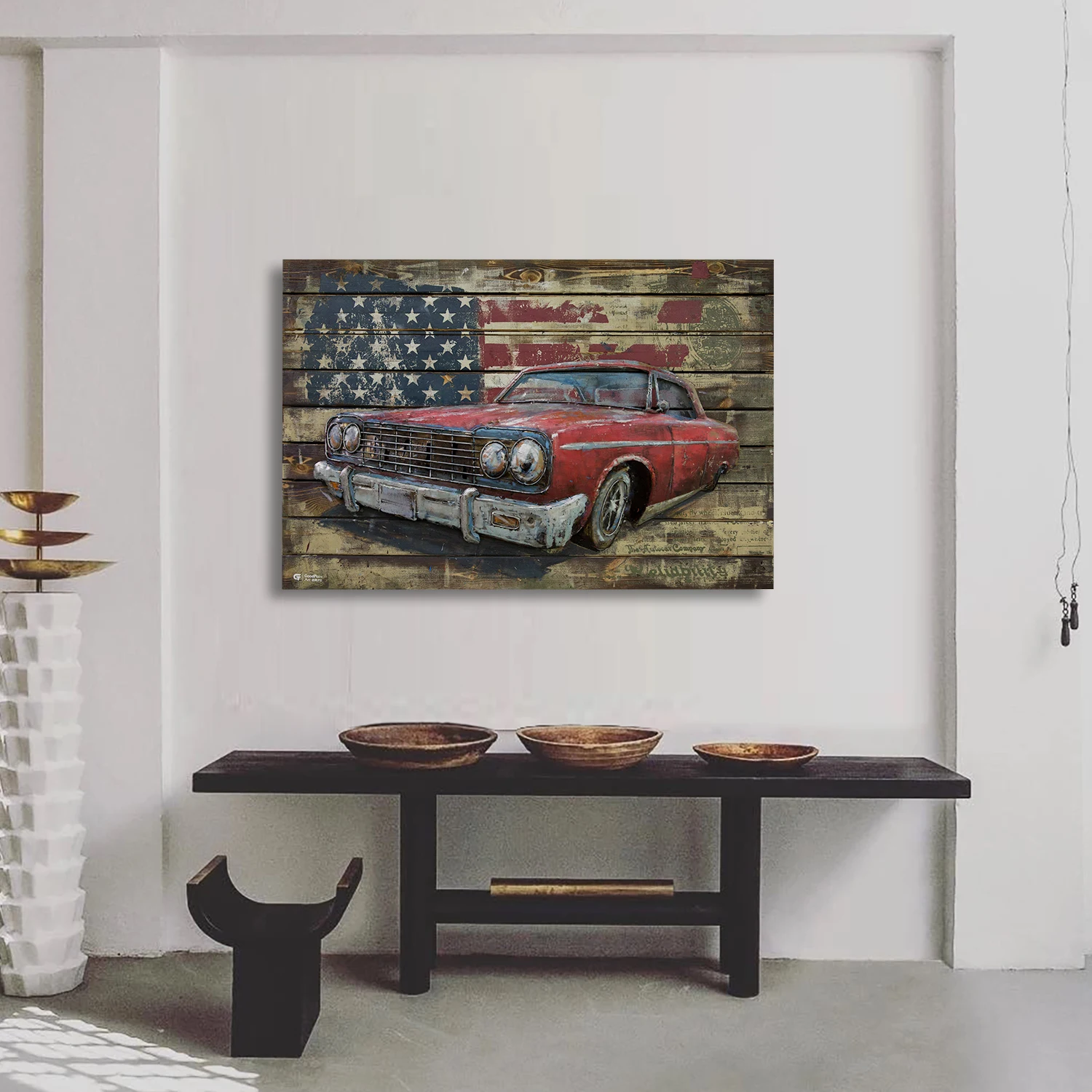 
Most popular old card red wall art 3d acrylic painting hot handcrafted modern home decoration 
