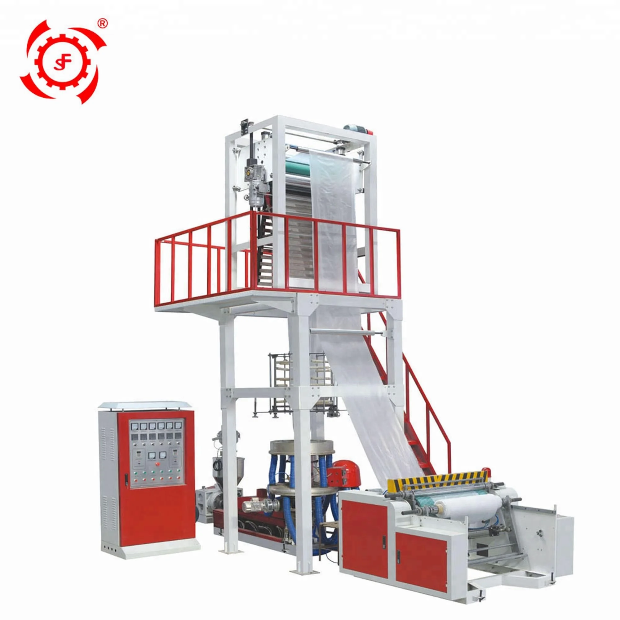 
LIFENG Biodegradable High Speed rotary head pe shrink hdpe ldpe aba plastic extruder blowing film making machine price 