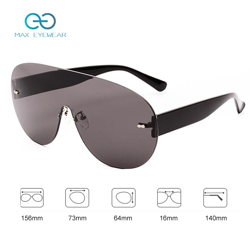 
acetate rimless oversized sunglasses women luxury one piece shades uv 400 sunglasses frameless unisex sunglasses 