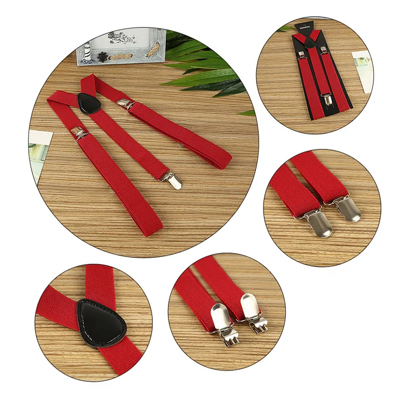 suspenders men or women general suspenders with fashionable pure color strap manufacturers direct wholesale