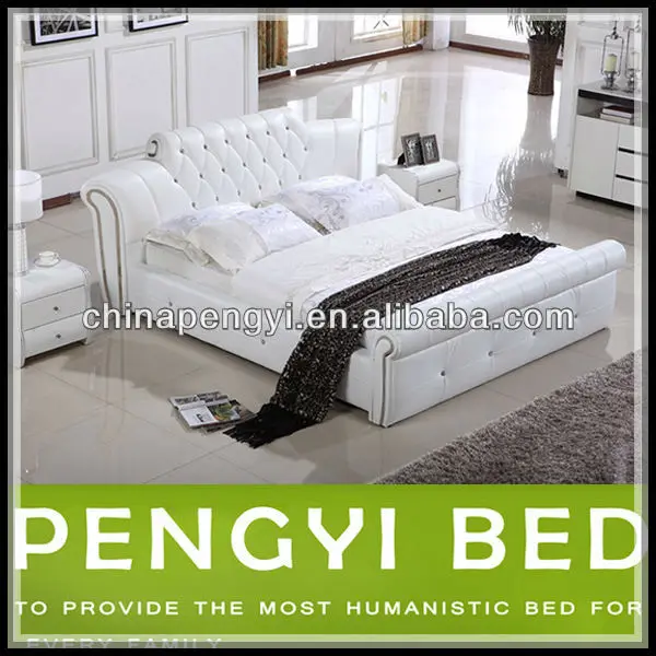 2013 latest leather bed design hot sale modern style py-18