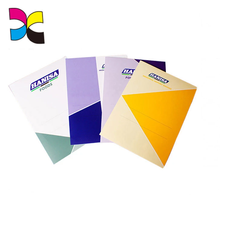 Папка для презентаций компании, бумажная папка, печать с разрезом для визитных карточек