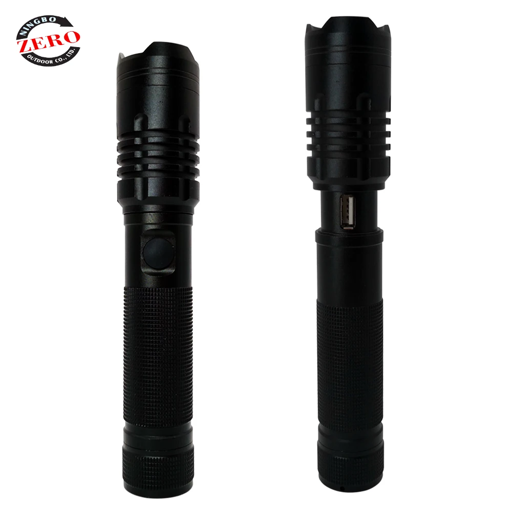 
High Power USB Rechargeable Strobe Flash Light Tactical LED Long Focus Waterproof Hunting Hand Torch Lamp 