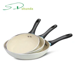 New Products Cookware Stylish Design and Durable Construction Aluminum Ceramic Coated 5-Piece Non-stick Frying Pan Set