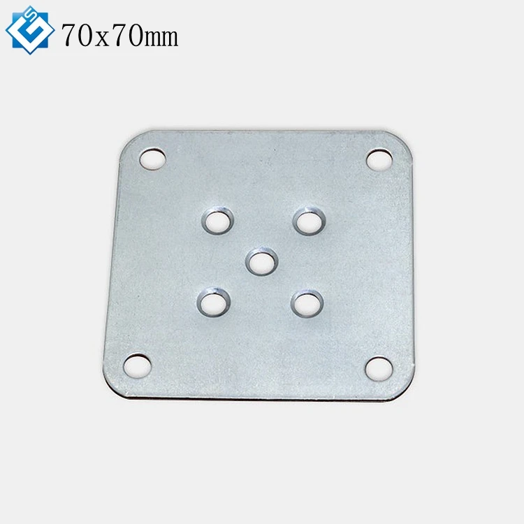 White zinc 70x70mm 2.75 inch square sofas chairs coffee tables other furniture wooden legs flat hinge plate bracket with 5 holes