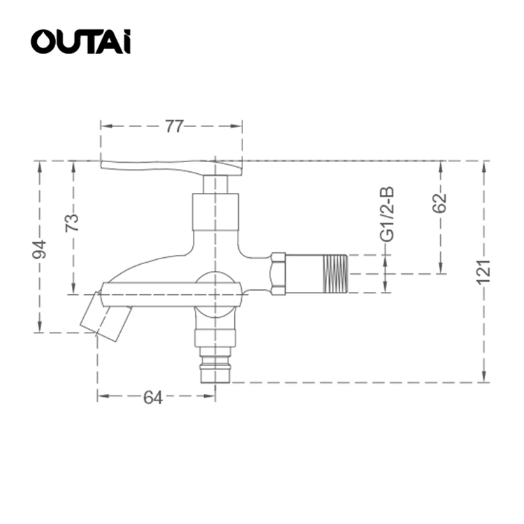 Chinese manufacturer wall mounted stainless steel two way double use sanitary bib cock